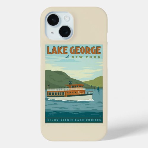 Lake George New York  Vintage Boat iPhone 15 Case