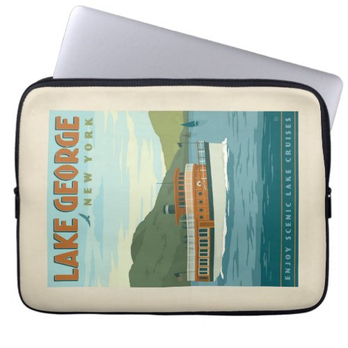 Lake George New York  Vintage Boat Laptop Sleeve