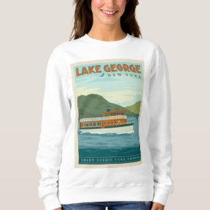 Lake George, New York Vintage Boat Sweatshirt