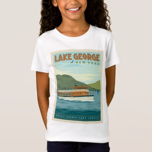 Lake George New York  Vintage Boat T_Shirt