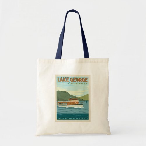 Lake George New York  Vintage Boat Tote Bag