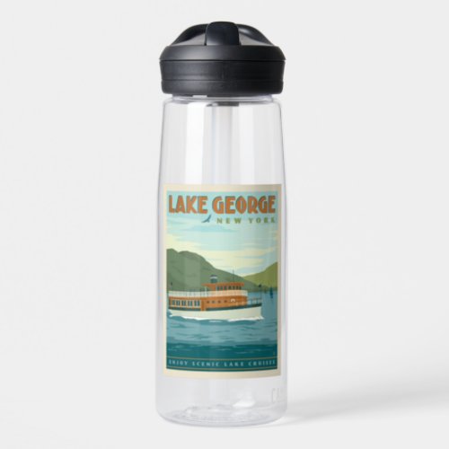 Lake George New York  Vintage Boat Water Bottle