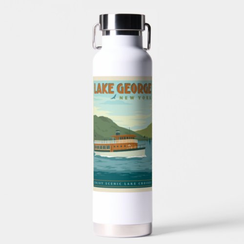 Lake George New York  Vintage Boat Water Bottle