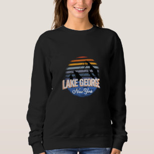 Lake George - New York - Vintage Sunset Sweatshirt