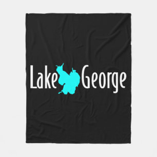Lake George NY Lake Silhouette Fleece Blanket
