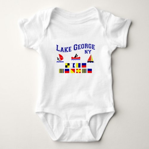 Lake George NY Signal Flags Baby Bodysuit