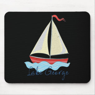 Lake George Ny Vacation Sail Boat Sailing Boating  Mouse Pad