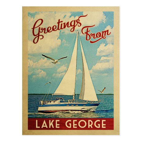Lake George NY Gifts & T-shirts – Vintage Sailboat Greetings