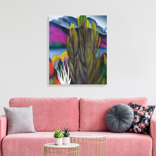 Lake George White Birch | Georgia O'keeffe | Canvas Print (Insitu(LivingRoom))