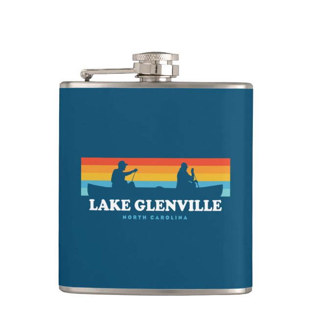 Lake Glenville North Carolina Canoe Flask (Front)