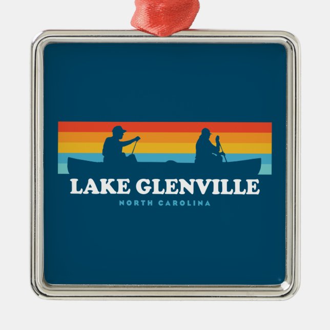 Lake Glenville North Carolina Canoe Metal Ornament (Front)
