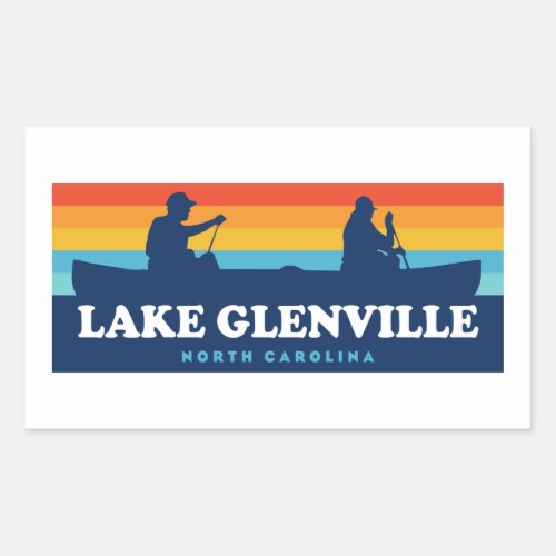 Lake Glenville North Carolina Canoe Rectangular Sticker