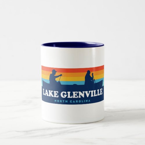 Lake Glenville North Carolina Canoe Two_Tone Coffee Mug