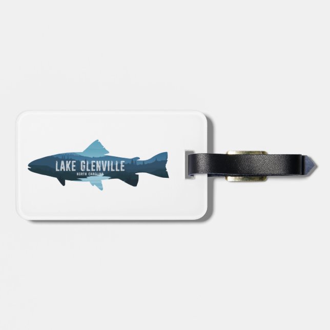 Lake Glenville North Carolina Fish Luggage Tag (Back Horizontal)
