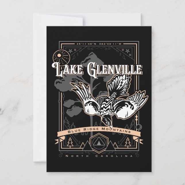 LAKE GLENVILLE north carolina geobird Invitation (Front)