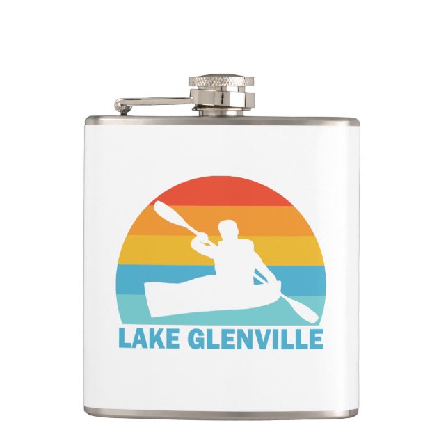 Lake Glenville North Carolina Kayak Flask (Front)