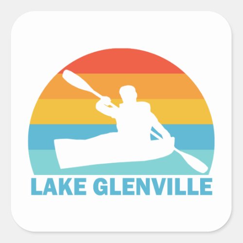 Lake Glenville North Carolina Kayak Square Sticker