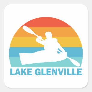 Lake Glenville North Carolina Kayak Square Sticker