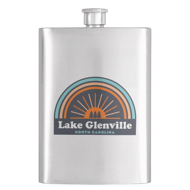 Lake Glenville North Carolina Rainbow Flask (Front)