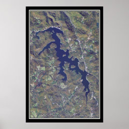 Lake Glenville North Carolina Satellite Poster Map