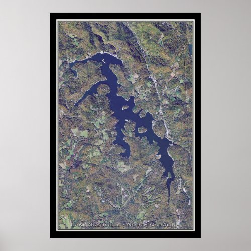 Lake Glenville North Carolina Satellite Poster Map