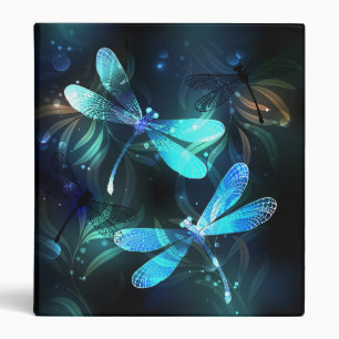 Lake Glowing Dragonflies 3 Ring Binder