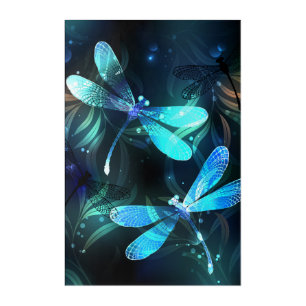 Lake Glowing Dragonflies Acrylic Print