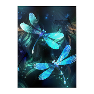 Lake Glowing Dragonflies Acrylic Print