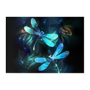 Lake Glowing Dragonflies Acrylic Print