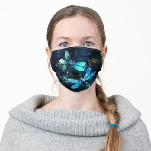 Lake Glowing Dragonflies Adult Cloth Face Mask