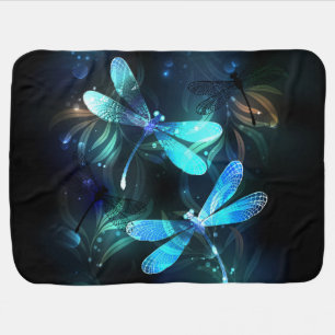 Lake Glowing Dragonflies Baby Blanket