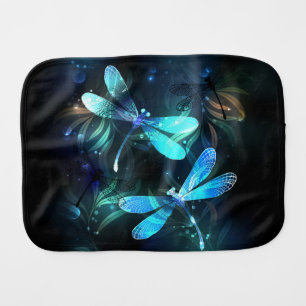 Lake Glowing Dragonflies Baby Burp Cloth