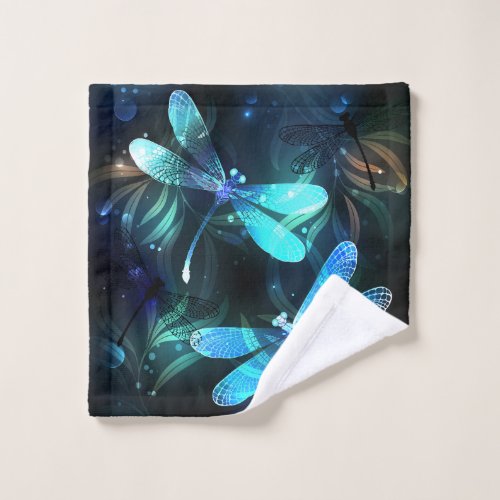 Lake Glowing Dragonflies Bath Towel Set