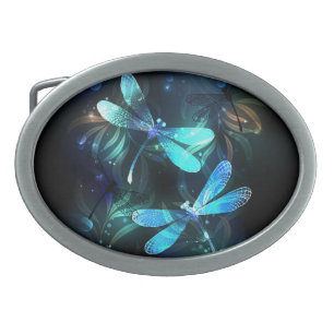 Lake Glowing Dragonflies Belt Buckle