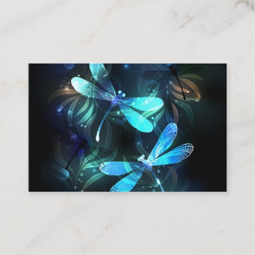 Lake Glowing Dragonflies Business Card