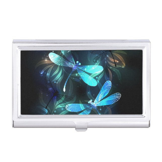 Lake Glowing Dragonflies Business Card Case (Front)