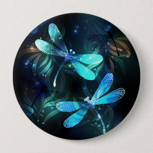 Lake Glowing Dragonflies Button