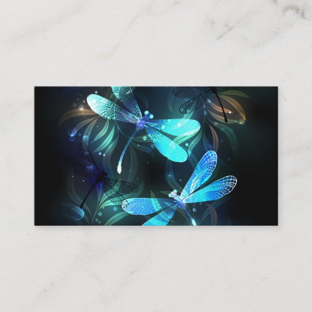 Lake Glowing Dragonflies Calling Card (Front)