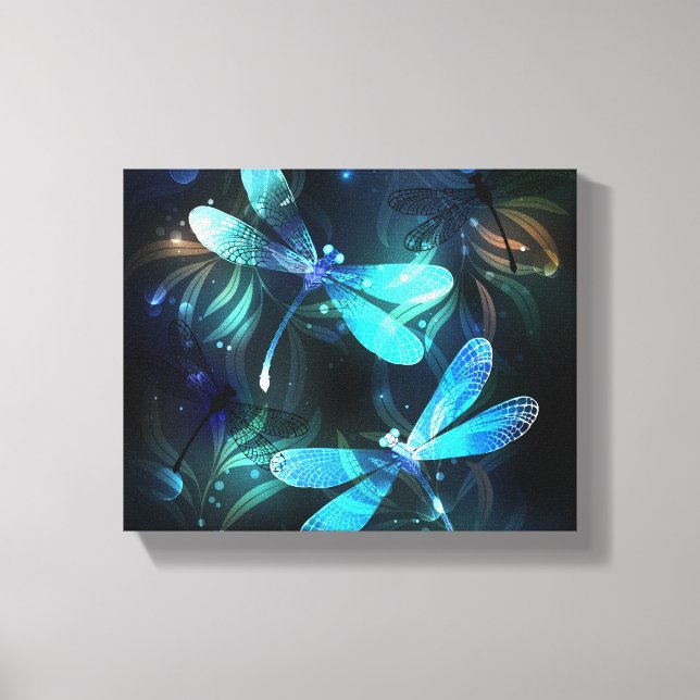 Lake Glowing Dragonflies Canvas Print (Front)