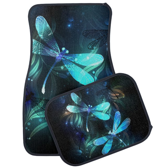 Lake Glowing Dragonflies Car Floor Mat (Set)