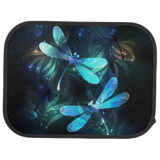 Lake Glowing Dragonflies Car Floor Mat (Rear)