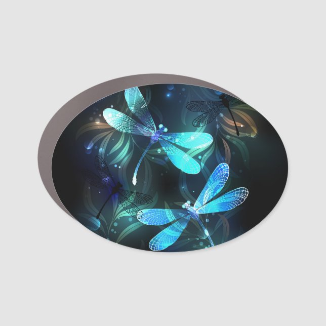 Lake Glowing Dragonflies Car Magnet (Front)