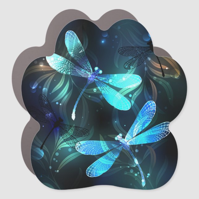 Lake Glowing Dragonflies Car Magnet (Front)