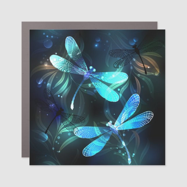 Lake Glowing Dragonflies Car Magnet (Front)