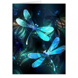 Lake Glowing Dragonflies Card