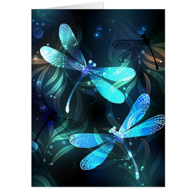 Lake Glowing Dragonflies Card (Front)