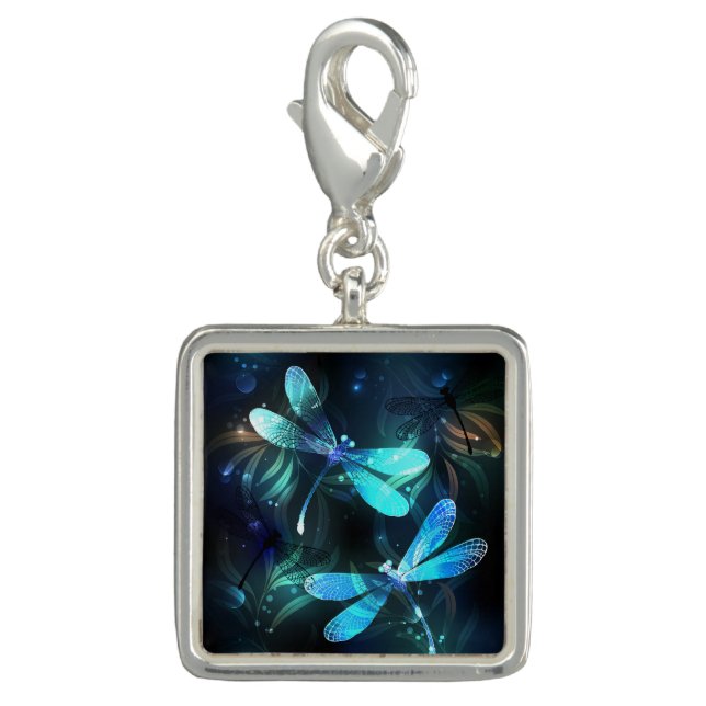 Lake Glowing Dragonflies Charm (Front)