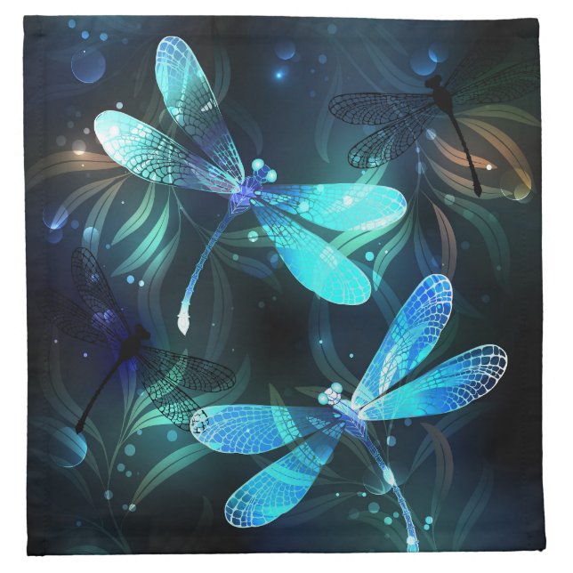 Lake Glowing Dragonflies Cloth Napkin (Front)