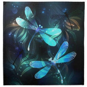 Lake Glowing Dragonflies Cloth Napkin