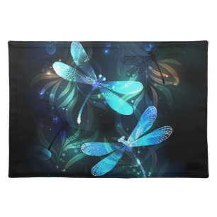 Lake Glowing Dragonflies Cloth Placemat